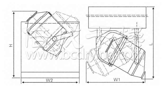 三（sān）维运动（dòng）混合机结构示意（yì）图